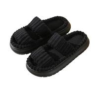 Zapatillas de estar por casa para mujer, suela gruesa de invierno, zapatillas de cabaña para mujer, ligeras, de felpa, puntera abierta, zapatillas unisex cálidas, informales, de algodón, para parejas