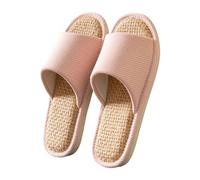 Zapatillas de estar por casa para mujer, todas las estaciones, de lino, antideslizantes, para parejas de amor, flores, espuma viscoelástica, cómodas, antideslizantes, para el dormitorio, para casa