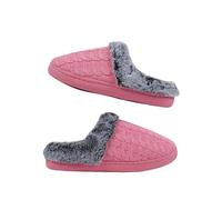 Zapatillas de estar por casa para mujer, unisex, cómodas, cálidas, de invierno, ligeras, abiertas, cálidas, con forro de piel, para interior y exterior, Rosa., 41 EU