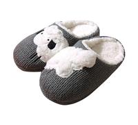 Zapatillas de estar por casa para mujer y hombre, de dibujos animados, lindas y acogedoras, de invierno, mullidas, ligeras, abiertas, cálidas, forradas con piel, zapatillas de estar por casa