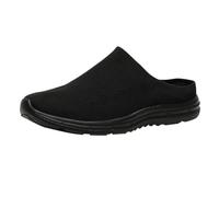 Zapatillas de estar por casa para mujer y hombre, transpirables, cómodas, antideslizantes, ligeras, con suela suave, zapatos informales, regalo para mamá y papá, Negro , 45 EU