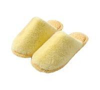 Zapatillas de estar por casa para mujer, zapatillas de invierno, ligeras, para el tiempo libre, para el tiempo libre, para aliviar el dolor, informales, de felpa, zapatos de invierno, amarillo, 37 EU