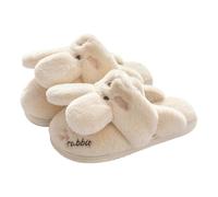 Zapatillas de estar por casa para mujer, zapatillas modernas de un solo color, cómodas y cálidas, pantuflas de fieltro para invierno, ligeras, para el tiempo libre, suela antideslizante, Blanco, 36 EU