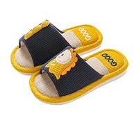 Zapatillas de estar por casa para niños con estampado de dinosaurios de dibujos animados para niños pequeños con punta abierta, algodón, lino, cómodas, suaves, lindas, zapatillas básicas para el