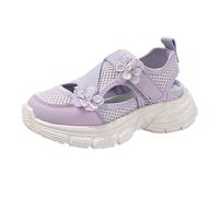 Zapatillas de estar por casa para niños, pantuflas 30, de verano, para adolescentes, niñas, románticas, con perlas, ultraligeras, antideslizantes, suaves, respetuosas con la piel, clásicas, morado, 30