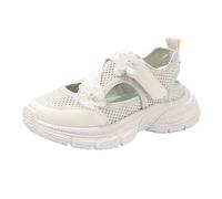 Zapatillas de estar por casa para niños, pantuflas 30, de verano, para adolescentes, niñas, románticas, con perlas, ultraligeras, antideslizantes, suaves, respetuosas con la piel, clásicas, beige, 35