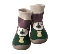 Zapatillas de estar por casa para niños y jóvenes, suela de goma, antideslizantes, para aprender a andar, ligeras, anticolisión, zapatos de bebé, de algodón, flexibles, zapatos descalzos, lindos