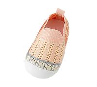 Zapatillas de estar por casa para niños y niñas, antideslizantes, transpirables, ligeras, suelas suaves, flexibles, cómodas, de un solo color, informales, para guardería y guardería, Rosa., 19 EU
