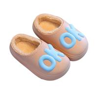 Zapatillas de estar por casa para niños y niñas, de invierno, cálidas, de fieltro, lindas mocasines de moda, pantuflas de felpa mullidas, cómodas con forro, zapatos para niños, suelas suaves