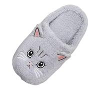 Zapatillas de estar por casa unisex de felpa suave retro, suaves, mullidas, ligeras, de oveja, para el tiempo libre, modernas, alivio del dolor, informales, zapatillas de invierno, gris, 43 EU