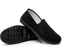 Zapatillas de Estilo Chino para Artes Marciales Kung Fu, Zapatos de Tai Chi, Suela de Goma, Unisex, Color Negro, Talla 6,5 para Hombre y 8 para Mujer