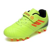 Zapatillas de Fútbol Niño 35 Botas de Fútbo Aire Libre Atletismo Zapatos de Entrenamiento Profesionales Césped Artificial Zapatos de fútbol Training Transpirable Bota de Rugby Unisex Verde
