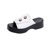 Zapatillas de fútbol para mujer, suela gruesa, puntera cerrada, ligeras, para exteriores, White, 40.5 EU