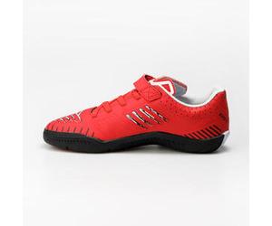 Zapatillas de fútbol sala niño GINKA 500 Velcro Rojo Negro 30