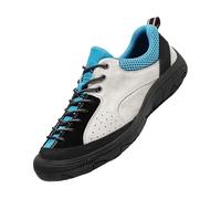 Zapatillas de gamuza con cordones para hombre, de caña baja, informales, con parte superior de poliuretano y malla, suela de goma texturizada, entresuela acolchada, panel de puntera reforzado, banda