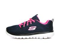 Skechers Graceful Get Connected Regular, Zapatillas Mujer, Navy Mesh Hot Pink Trim, 36 EU