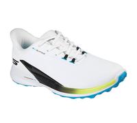 Skechers GO - Zapatos de Golf sintéticos Impermeables con Cordones para Hombre, Color Blanco/Azul/Amarillo, Talla 8