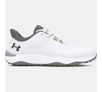 Under Armour Zapato de golf ancho sin pinchos Drive Pro para hombre, (100) Blanco/Blanco/Metálico Gun Metal, 9 Wide