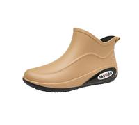 Zapatillas de goma para exteriores, unisex, antideslizantes, botines de goma, elegantes, coloridas, prácticas, cortas, de jardín, media altura, tobillo, Chelsea, impermeables, para exteriores, caqui
