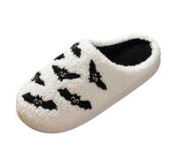 Zapatillas de Halloween Divertidas Mujeres Deslizantes Confort Góticas Pantuflas Planas Cómodas Pantuflas Suave Ligeras Pantuflas Exterior Hombre Cálidas Invierno Cozy Cálidas Zapatillas de Felpa