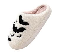 Zapatillas de halloween genéricas zapatillas de miedo para mujeres y hombres, esqueleto de halloween con interior para dormitorio, hotel, Beige A., 36 EU