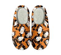 Zapatillas de Halloween para mujer, cómodas, suaves, cómodas, cálidas, para el hogar, antideslizantes, cómodas, para interiores y exteriores, Blanco, 47 EU