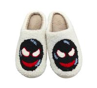 Zapatillas de Halloween para mujer, de felpa, divertidas, con estampado divertido, pantuflas de dibujos animados, cómodas, para el invierno, cálidas, para interiores y exteriores, para el dormitorio