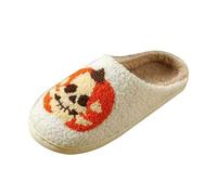Zapatillas de Halloween Unisex Hombre Mujer Invierno Cálidas Sintéticas Cómodas Planas de Espuma de Memoria para el Hogar Alivio del Dolor Pantuflas Antideslizantes Zapatillas Casual Acogedoras