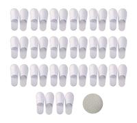 Zapatillas de hotel, zapatillas de hotel, desechables, para invitados, 4 pares,blancas, para hombre y mujer (EU 36-42) (Blanco, 20 pares, Adulto, 42, Números, Sistema tallas calzado EU, mediano)