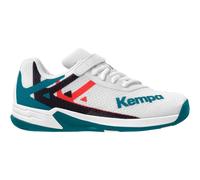 Kempa Wing 2.0 Junior, Zapatillas de Balonmano Unisex niños, Blanco/Rojo/Negro, 28 EU