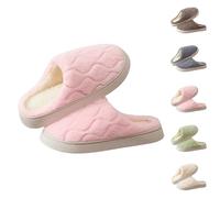 Zapatillas de invierno cálidas de fieltro para mujer, de un solo color, antideslizantes, gruesas, cerradas, cómodas zapatillas de felpa, gris, 36 EU
