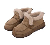 Zapatillas de invierno con forro polar para mujer, suaves, antideslizantes, cálidas, mullidas, para interiores y exteriores, café, 39.5 EU