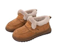 Zapatillas de invierno con forro polar para mujer, suaves, antideslizantes, cálidas, mullidas, para interiores y exteriores, Khaki, 38 EU