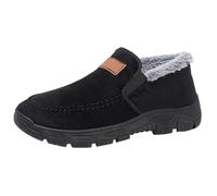 Zapatillas de invierno para hombre, de forro polar, antideslizantes, cálidas, para caminar, térmicas, para senderismo, para hombre, para el tiempo libre, cómodas, Negro , 42 EU