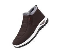 Zapatillas de invierno para hombre, impermeables, forradas, cálidas, antideslizantes, sin cordones, ligeras, cómodas, antideslizantes, para exteriores, café, 39 EU