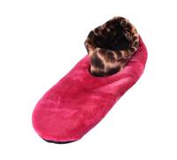 Zapatillas de invierno para mujer, diseño de leopardo antideslizante, forro polar no deslizante, suaves y cómodas, gruesas, para interiores, Rosa intenso., Talla única