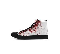 Zapatillas de lona de caña alta personalizadas, estampadas, estampadas y lisas, zapatos casuales con cordones, personalizados por solicitud, Suela negra estilo 4, 37 1/3 EU