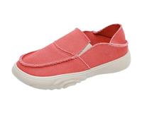Zapatillas de lona para mujer, zapatos planos, zapatos de vela, mocasines, zapatillas de deporte, antideslizantes, para el tiempo libre, naranja, 40 EU