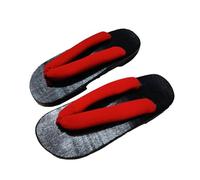 Zapatillas de Madera Japonesas Zuecos,Hombres Etapa Performance Geta Zapatillas de Madera Japonesas Zuecos Flip flops,Japonés Tradicional Geta Madera Zuecos Sandalias (Size:EU 45,Color:Carmesí)