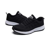 Zapatillas de malla para mujer, ligeras, para correr, cómodas, transpirables, zapatillas de tenis, zapatillas de correr, planas, antideslizantes, para entrenar, caminar, para el tiempo libre, Negro
