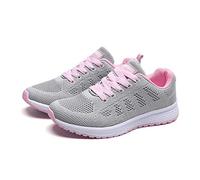 Zapatillas de malla para mujer, ligeras, zapatillas de caminar, transpirables, deportivas, cómodas, para mujer, ocio, informal, malla y calzoncillos, fitness, deporte, correr, caminar, gris, 38 EU