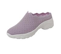 Zapatillas de malla para mujer, pantuflas para mujer, cerradas, zapatillas deportivas transpirables, para caminar, con soporte para arco, parte trasera abierta, zapatillas informales, ligeras