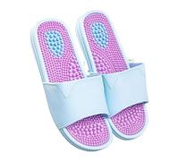 Zapatillas de masaje de fascitis plantar Hombres Mujeres Sandalias de acupresión de pies Antideslizante Inicio Pareja Baño Zapatos de ducha Mejorar la Circulación Sangre (Color: Blue/Purple, Tamaño: