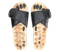 Zapatillas de masaje de pies, sandalias de acupuntura de piedra de guijarro pies Relax zapatos estera relajante reflexología herramientas de masaje cuidado de la salud para(37-38)