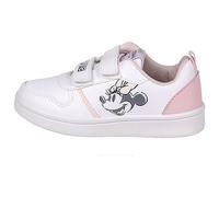 Zapatillas de Mickey Mouse - Color Blanco y Rosa - Talla 27 - Cierre con 2 Tiras de Velcro - Zapatillas Infantiles de Poliéster y Suela de PVC - Producto Original Diseñado en España
