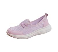 Zapatillas de moda y deporte para mujer sin cordones de deporte, suela suave, senderismo, plataforma, zapatos cómodos, casuales, baratos, antideslizantes, ligeras, manos libres, zapatillas, morado, 39