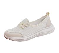 Zapatillas de moda y deporte para mujer sin cordones de deporte, suela suave, senderismo, plataforma, zapatos cómodos, casuales, baratos, antideslizantes, ligeras, manos libres, zapatillas, blanco, 41