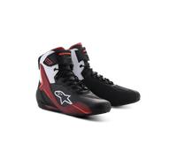 Alpinestars Faster-4 Zapatos de moto, negro/rojo/blanco, Talla 11