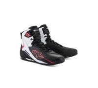 Alpinestars Faster-4 Zapatos de moto, Negro/Blanco/Rojo, Talla 11