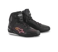 Alpinestars Stella Faster 3 Rideknit Zapatos de motocicleta para mujer, negro/rosa/amarillo, Talla 37,5